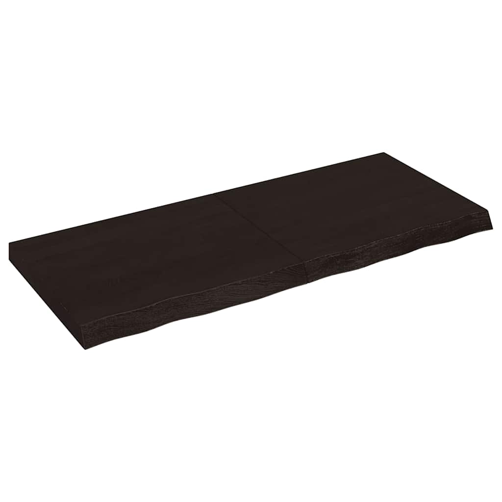 vidaXL Wandregal Dunkelbraun 120x50x(2-6)cm Massivholz Eiche Behandelt
