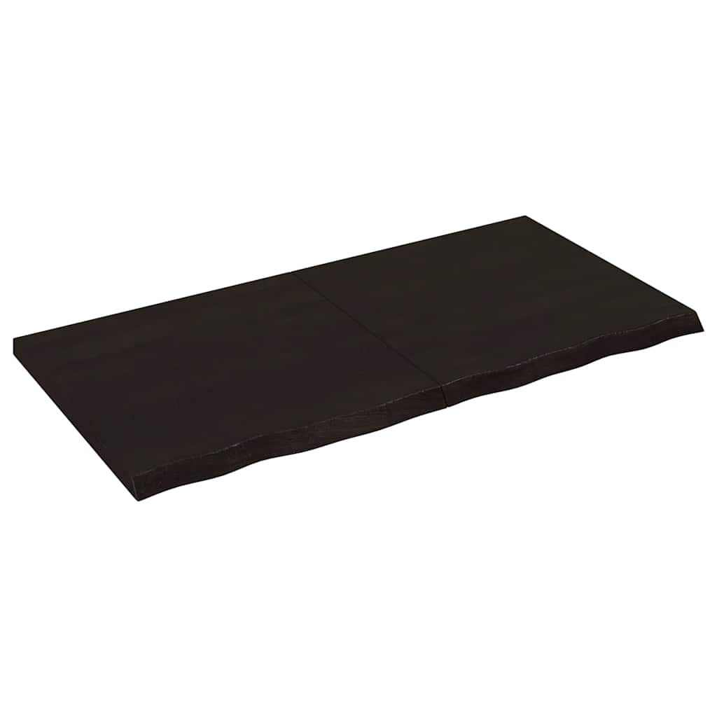 vidaXL Nástěnná police tmavě hnědá 120x60x(2-4)cm ošetřený masivní dub