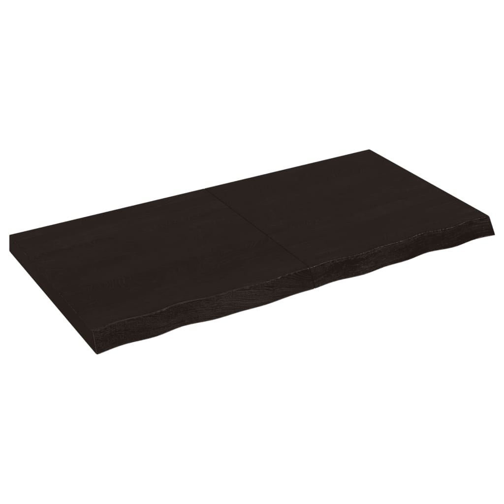 vidaXL Ripiano Marrone Scuro 120x60x(2-6) cm Massello Rovere Trattato