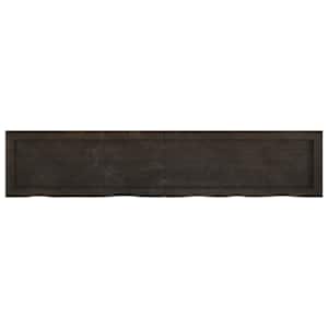 Nástěnná police tmavě hnědá 140x30x(2-4)cm ošetřený masivní dub - obrázek 2