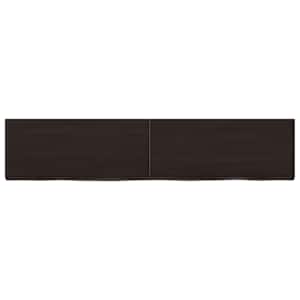 Nástěnná police tmavě hnědá 140x30x(2-4)cm ošetřený masivní dub - obrázek 3