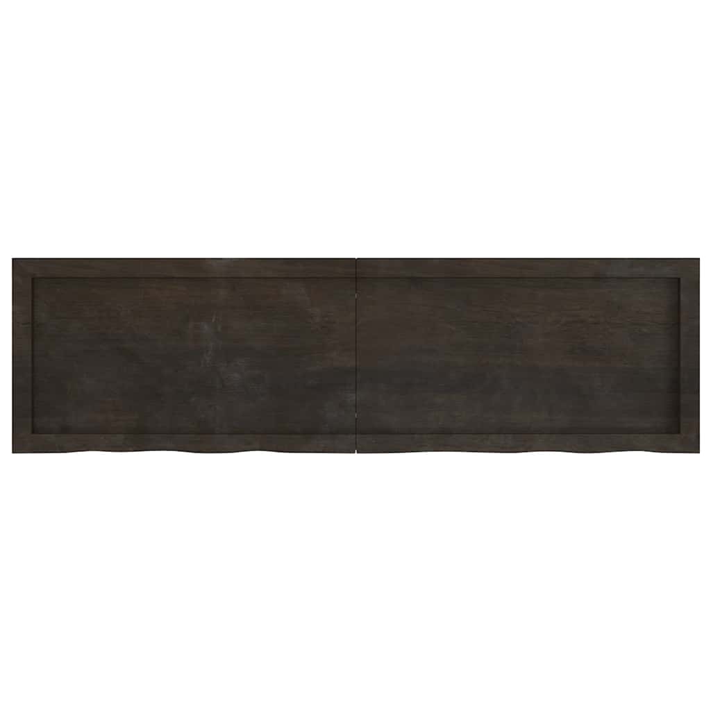 Thumbnail - vidaXL Wandregal Dunkelbraun 140x40x(2-4)cm Massivholz Eiche Behandelt