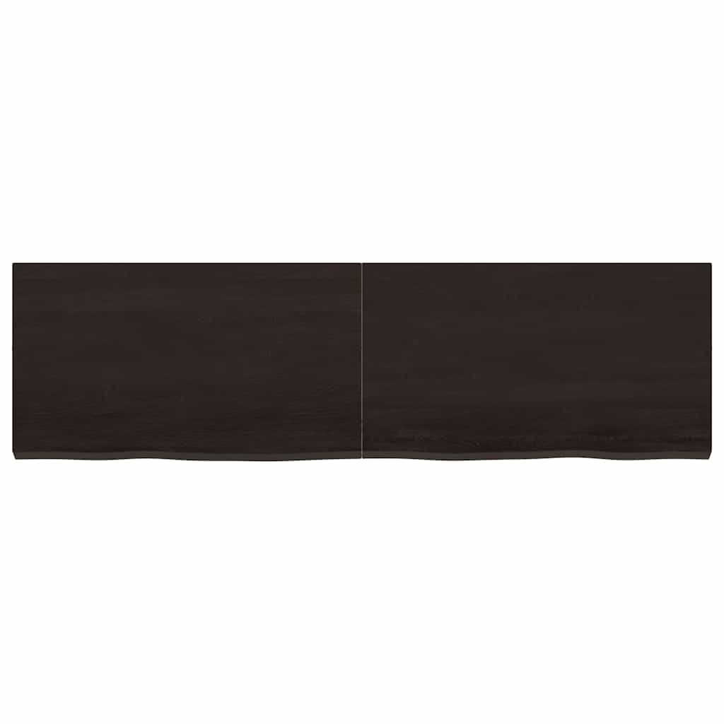Thumbnail - vidaXL Wandregal Dunkelbraun 140x40x(2-4)cm Massivholz Eiche Behandelt