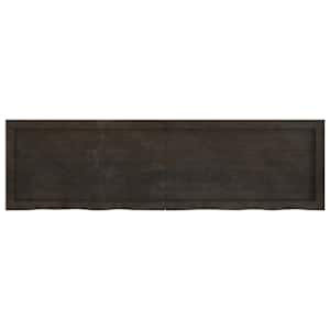 Nástěnná police tmavě hnědá 140x40x(2-4)cm ošetřený masivní dub - obrázek 2