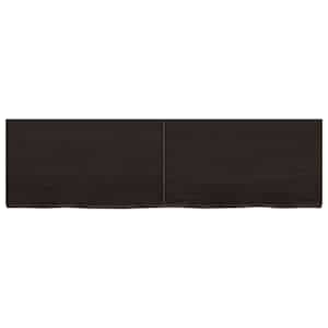Nástěnná police tmavě hnědá 140x40x(2-4)cm ošetřený masivní dub - obrázek 3