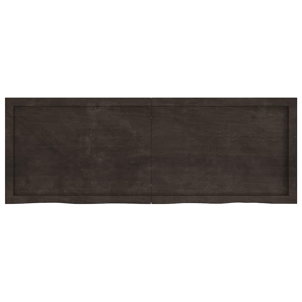 vidaXL Seinähylly tummanruskea 140x50x(2-6) cm käsitelty täystammi