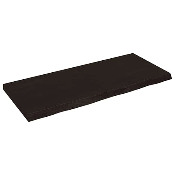 vidaXL seinariiul, tumepruun, 140x60x(2-6) cm, t&ouml;&ouml;deldud tammepuit