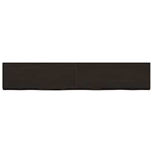 vidaXL Ράφι Τοίχου Σκούρο Καφέ 160x30x(2-6) εκ. Επεξ. Μασίφ Ξύλο Δρυός