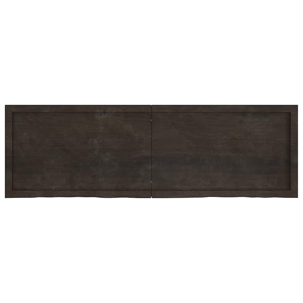 Thumbnail - vidaXL Wandregal Dunkelbraun 160x50x(2-4)cm Massivholz Eiche Behandelt