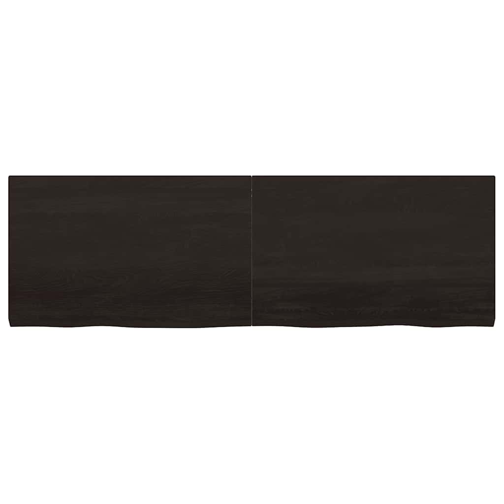 Thumbnail - vidaXL Wandregal Dunkelbraun 160x50x(2-4)cm Massivholz Eiche Behandelt