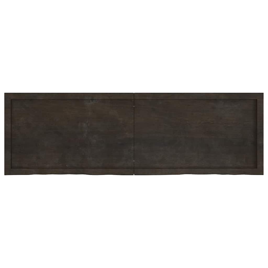 Thumbnail - vidaXL Wandregal Dunkelbraun 160x50x(2-6)cm Massivholz Eiche Behandelt