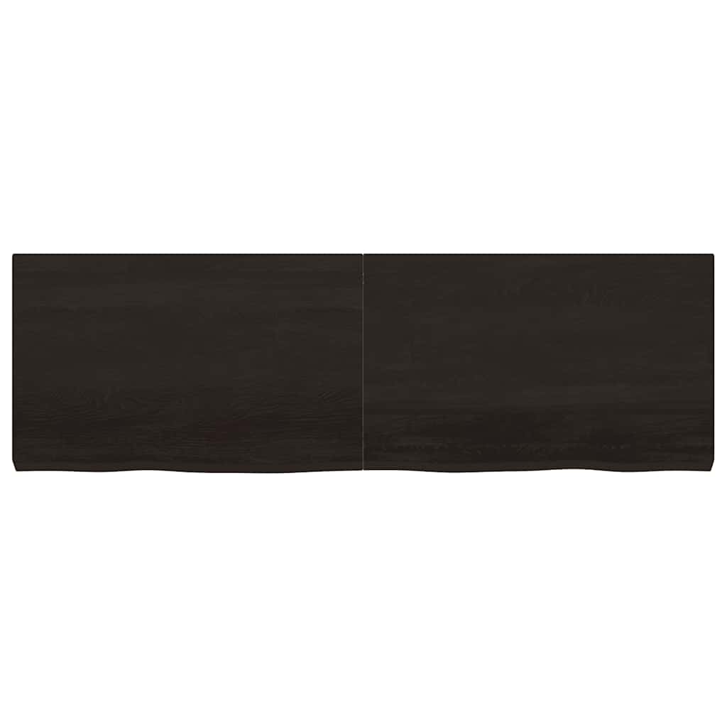 Thumbnail - vidaXL Wandregal Dunkelbraun 160x50x(2-6)cm Massivholz Eiche Behandelt