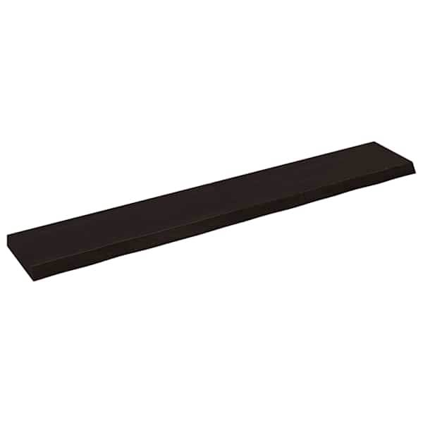 vidaXL seinariiul, tumepruun, 180x30x(2-6) cm, t&ouml;&ouml;deldud tammepuit