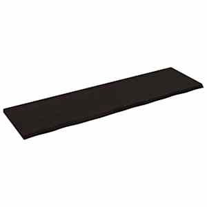 Nástěnná police tmavě hnědá 180x50x(2-4)cm ošetřený masivní dub - obrázek 1