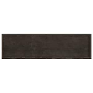 Nástěnná police tmavě hnědá 180x50x(2-4)cm ošetřený masivní dub - obrázek 2