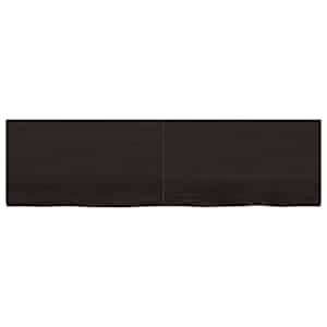 Nástěnná police tmavě hnědá 180x50x(2-4)cm ošetřený masivní dub - obrázek 3