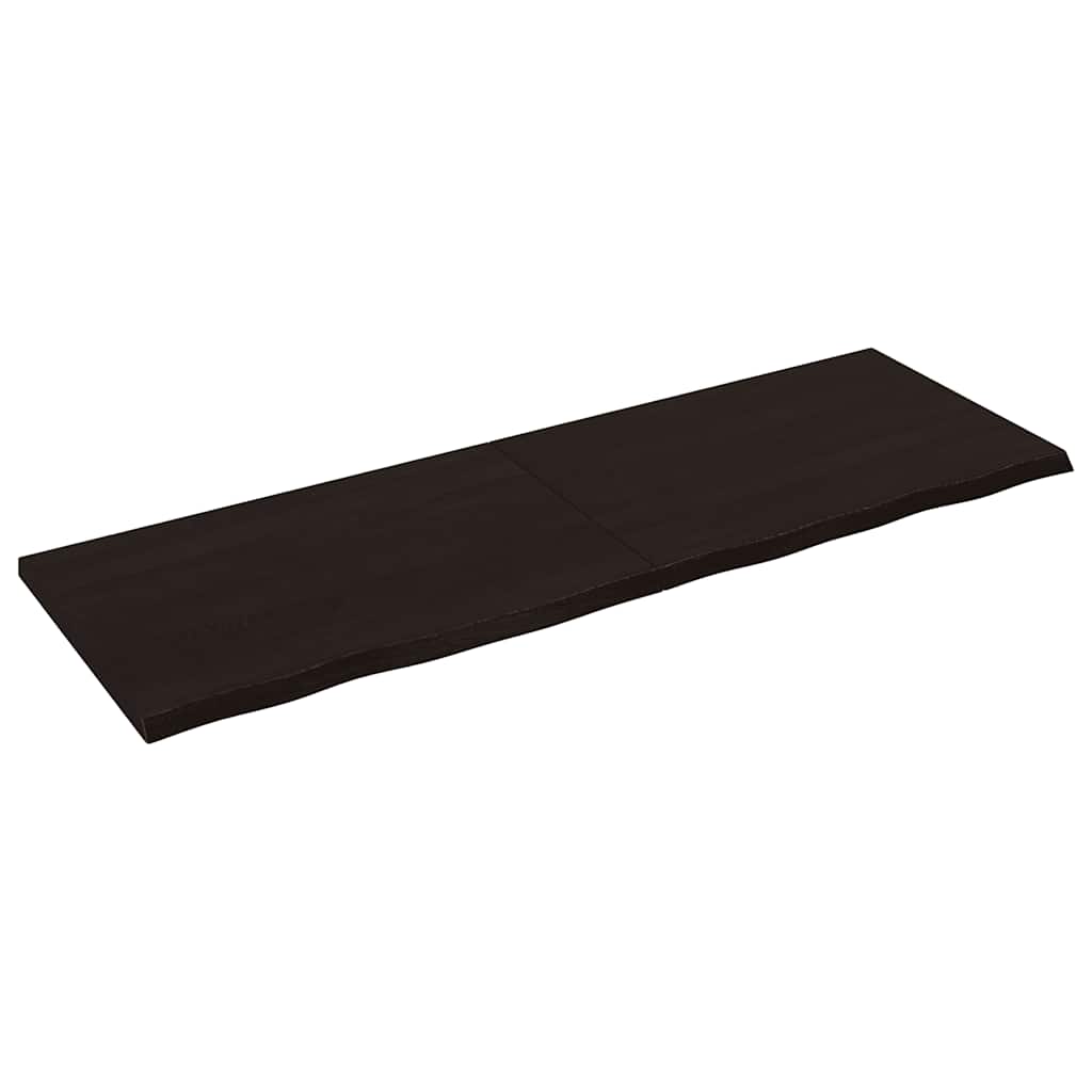 vidaXL Nástěnná police tmavě hnědá 180x60x(2-4)cm ošetřený masivní dub