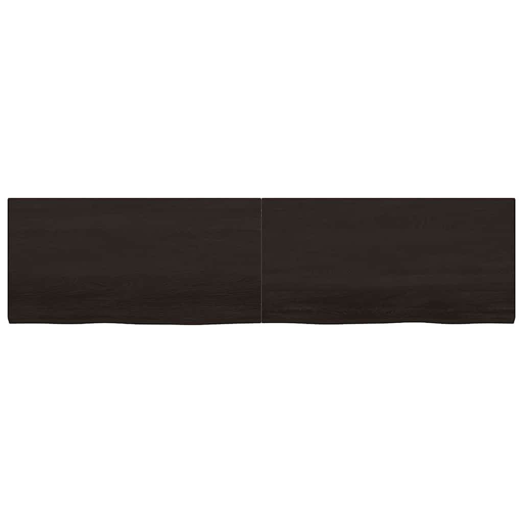 Thumbnail - vidaXL Wandregal Dunkelbraun 200x50x(2-4)cm Massivholz Eiche Behandelt