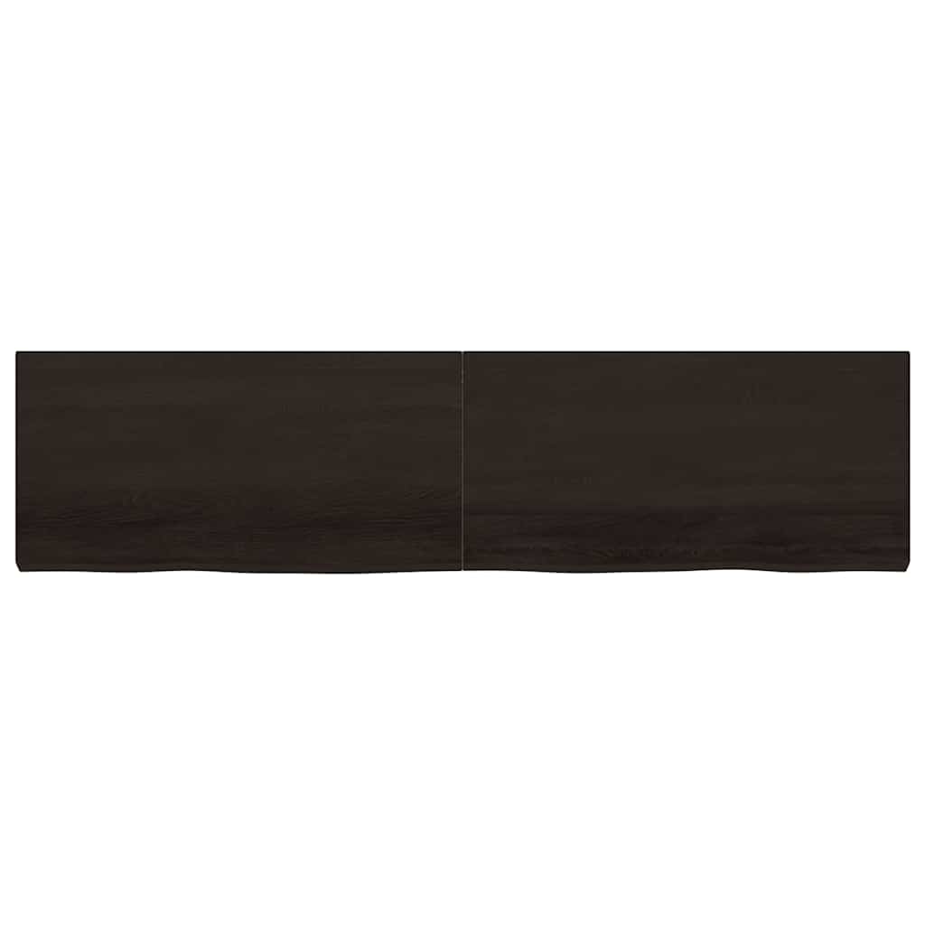 vidaXL sötétbarna kezelt tömör tölgyfa fali polc 200 x 50 x (2-6) cm