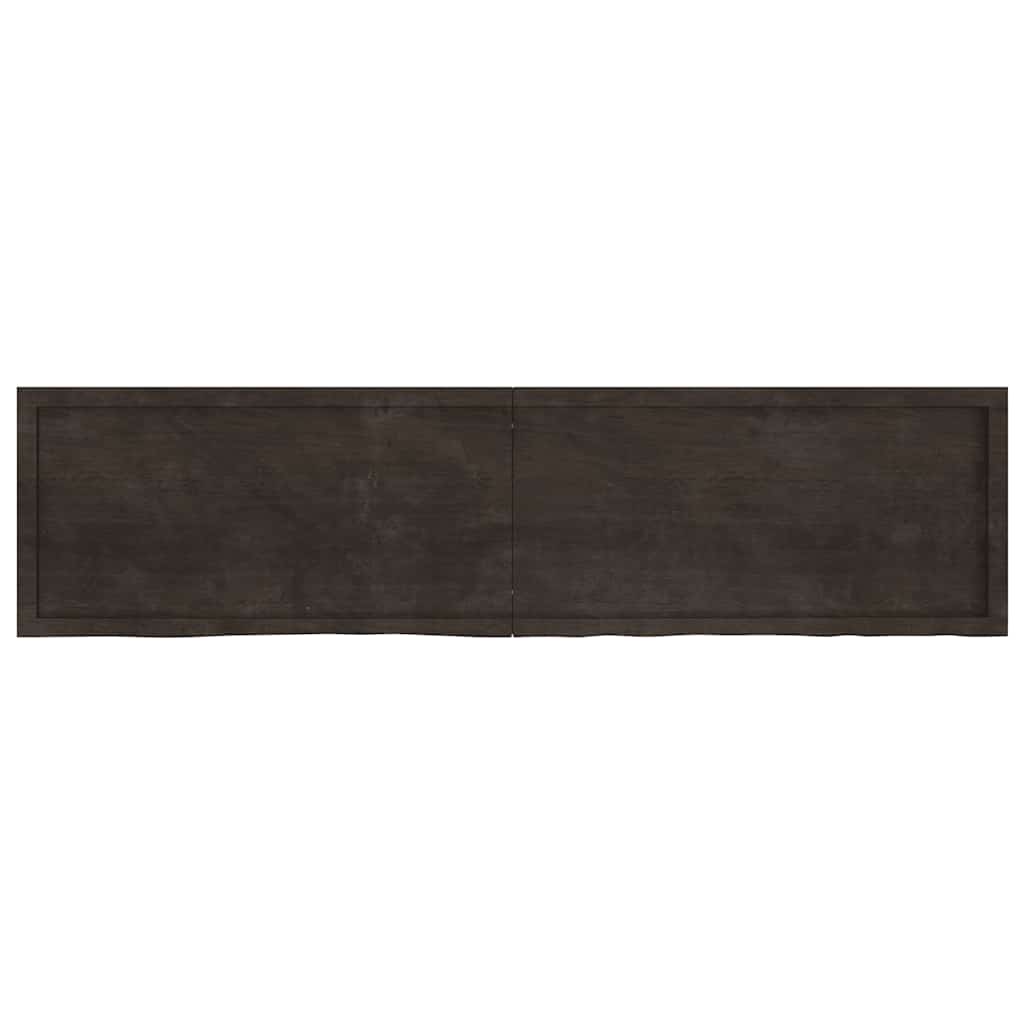 vidaXL Seinähylly tummanruskea 200x50x(2-6) cm käsitelty täystammi