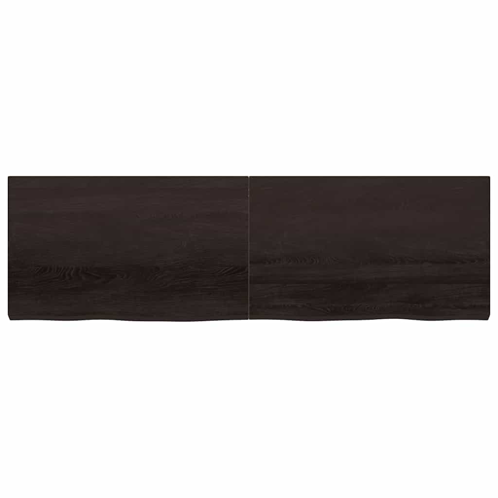 vidaXL sötétbarna kezelt tömör tölgyfa fali polc 200 x 60 x (2-6) cm