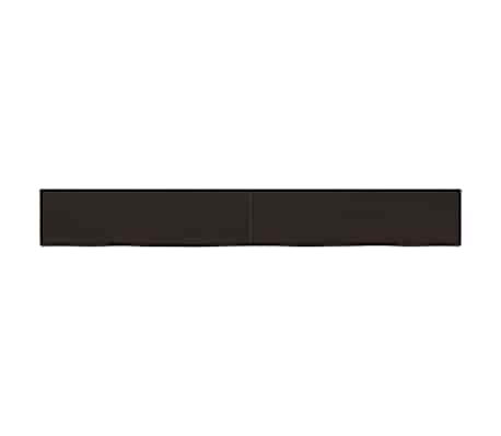 vidaXL Ράφι Τοίχου Σκούρο Καφέ 220x30x(2-4)εκ. Επεξ. Μασίφ Ξύλο Δρυός
