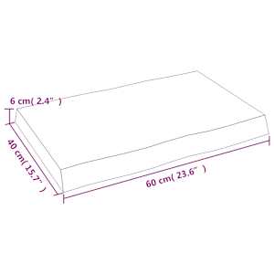 Stolní deska 60x40x(2-6) cm neošetřený masivní dřevo živá hrana - obrázek 9