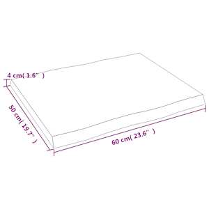 Stolní deska 60x50x(2-4) cm neošetřený masivní dřevo živá hrana - obrázek 9