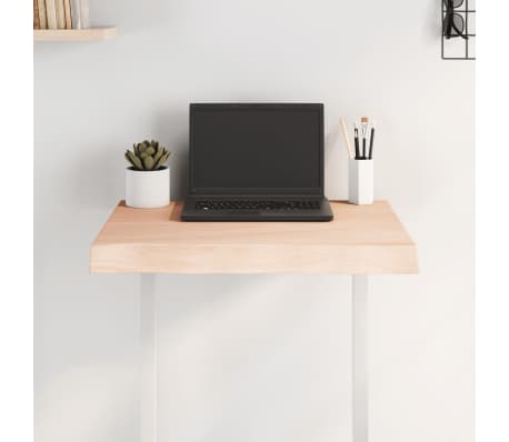 vidaXL Tischplatte 60x50x(2-6) cm Massivholz Unbehandelt Baumkante