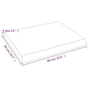 Stolní deska 60x50x(2-6) cm neošetřený masivní dřevo živá hrana - obrázek 9