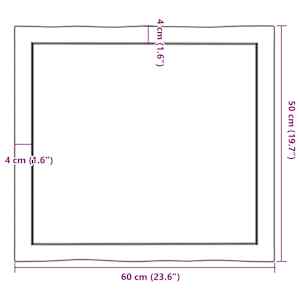 Stolní deska 60x50x(2-6) cm neošetřený masivní dřevo živá hrana - obrázek 10