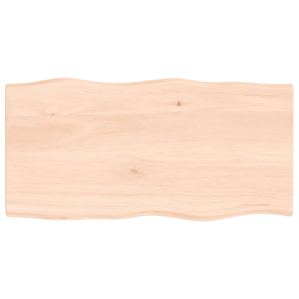 Stolní deska 80 x 40 x 2 cm neošetřené masivní dubové dřevo