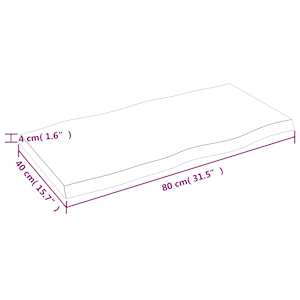 Stolní deska 80x40x(2-4) cm neošetřený masivní dřevo živá hrana - obrázek 9