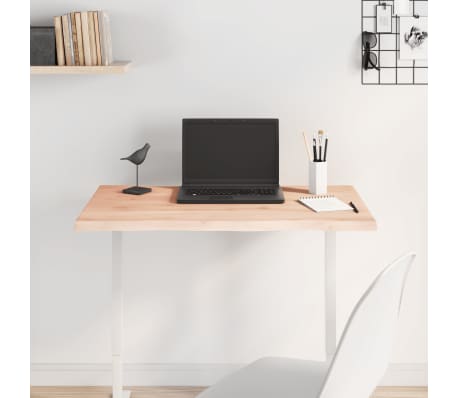 vidaXL Tafelblad natuurlijke rand 80x50x2 cm massief eikenhout