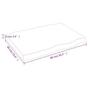 Stolní deska 80x60x(2-6) cm neošetřený masivní dřevo živá hrana - obrázek 9