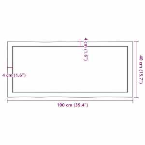 Stolní deska 100x40x(2-4)cm neošetřený masivní dřevo živá hrana - obrázek 10