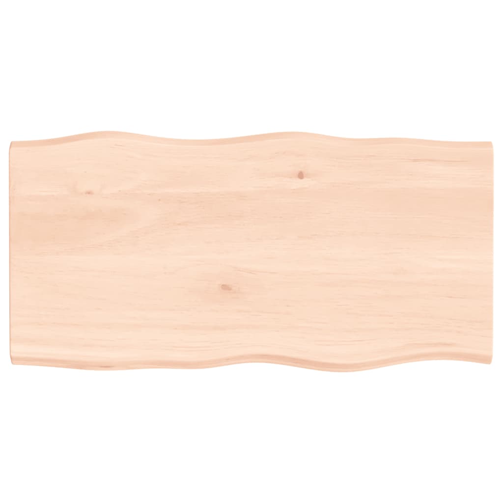 Stolní deska 100 x 50 x 2 cm neošetřené masivní dubové dřevo