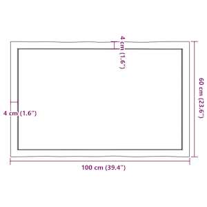 Stolní deska 100x60x(2-4)cm neošetřený masivní dřevo živá hrana - obrázek 10