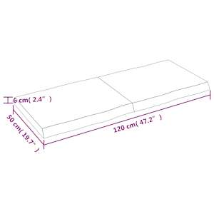 Stolní deska 120x50x(2-6)cm neošetřený masivní dřevo živá hrana - obrázek 9