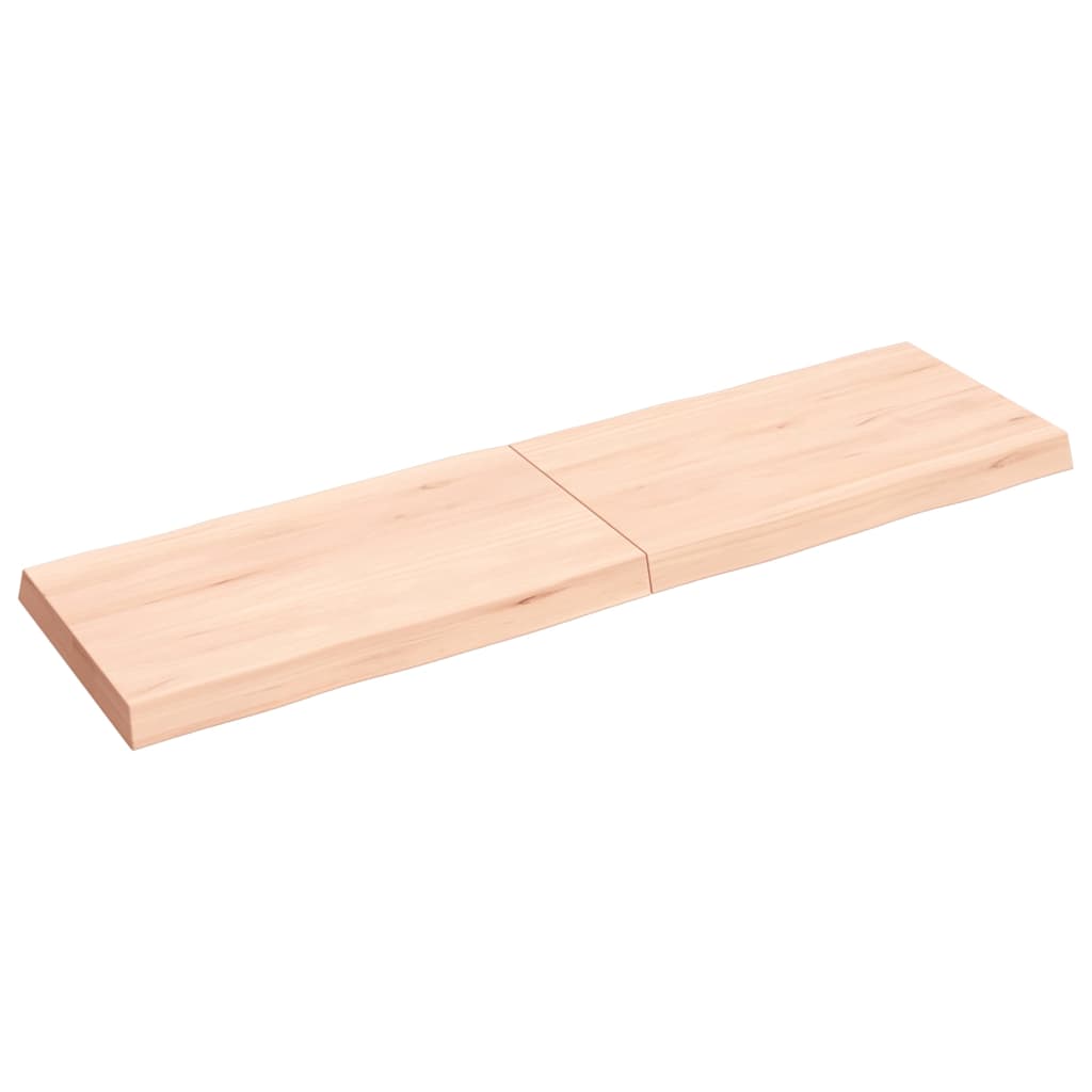vidaXL Tafelblad natuurlijke rand 140x40x(2-6) cm massief eikenhout afbeelding