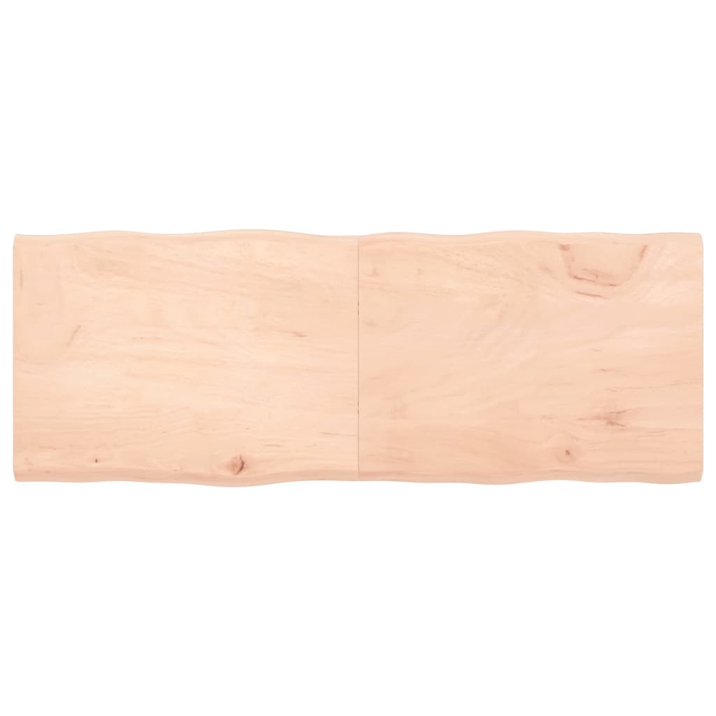Tischplatte 160x60x4 cm Massivholz Eiche Unbehandelt Baumkante-1