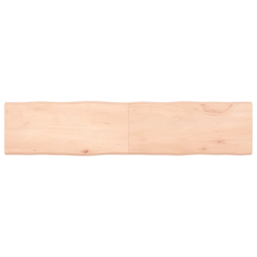 Tischplatte 180x40x(2-4) cm Massivholz Unbehandelt Baumkante