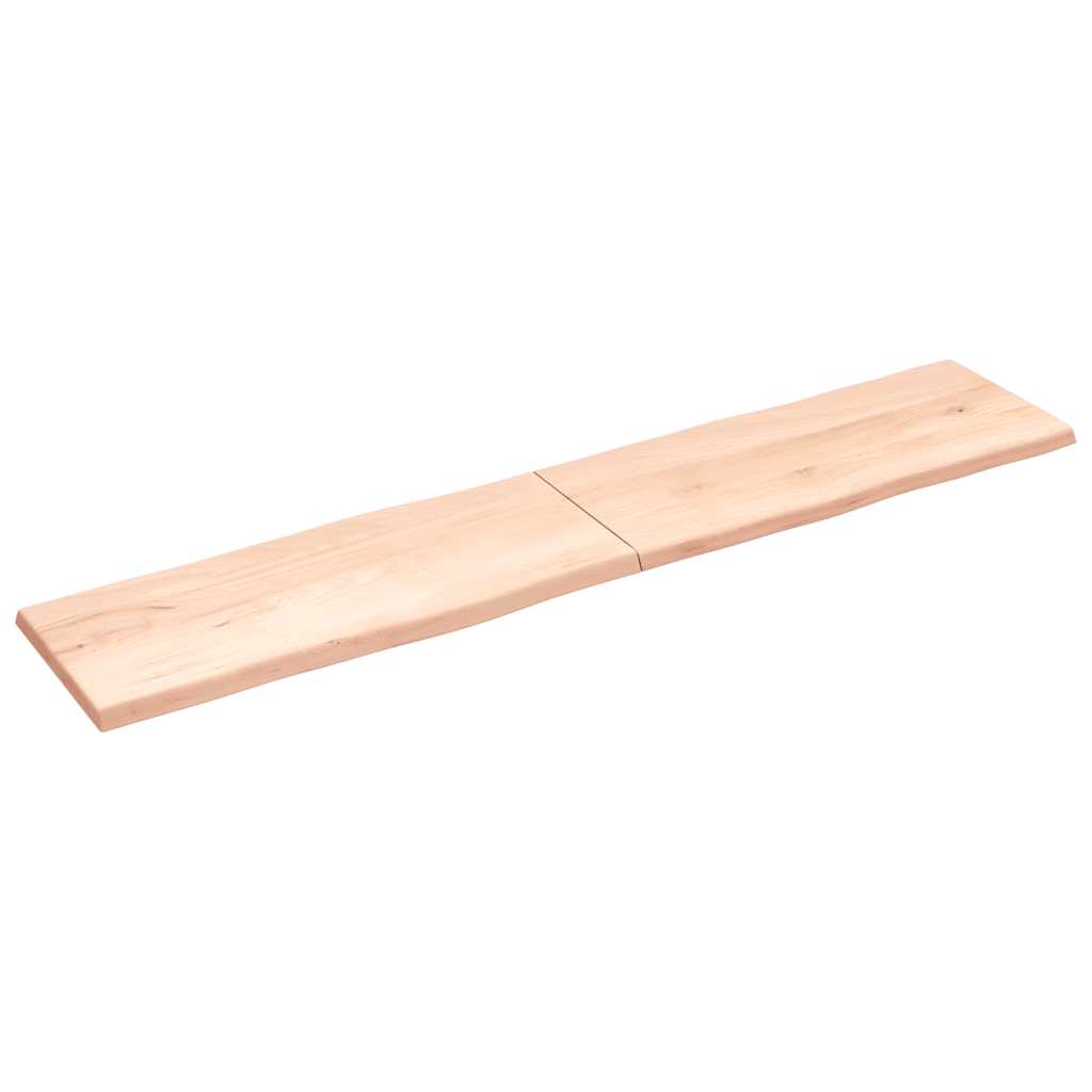 vidaXL Tafelblad natuurlijke rand 200x40x(2-4) cm massief eikenhout afbeelding