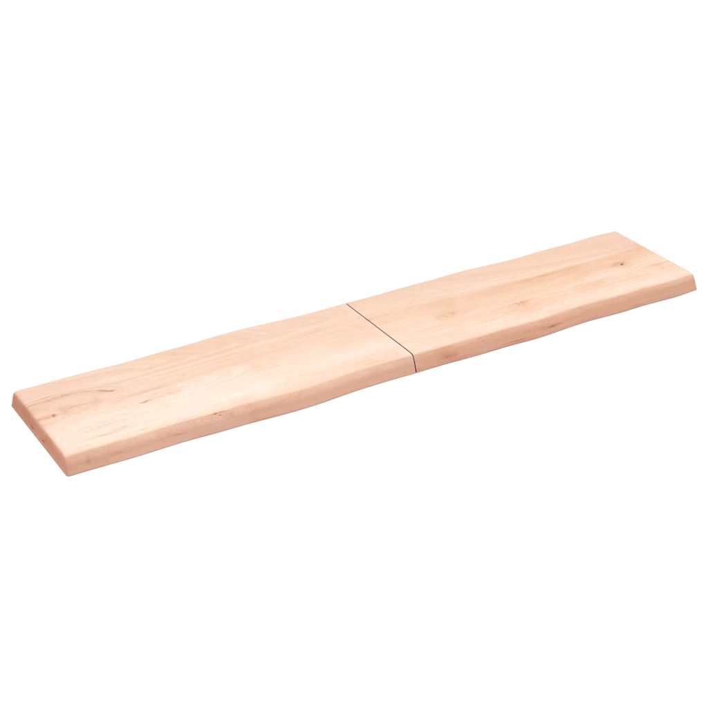 vidaXL Tafelblad natuurlijke rand 200x40x(2-6) cm massief eikenhout afbeelding