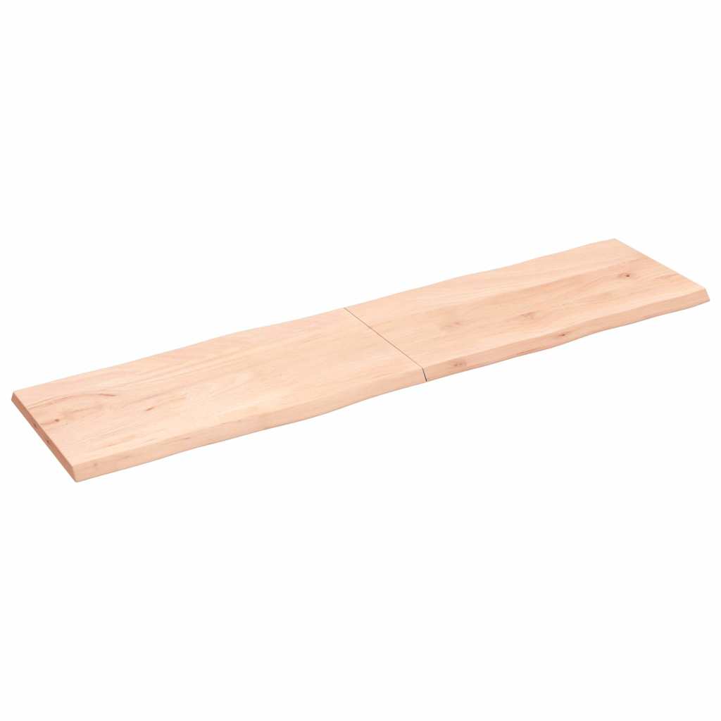 vidaXL Tafelblad natuurlijke rand 200x50x(2-4) cm massief eikenhout afbeelding