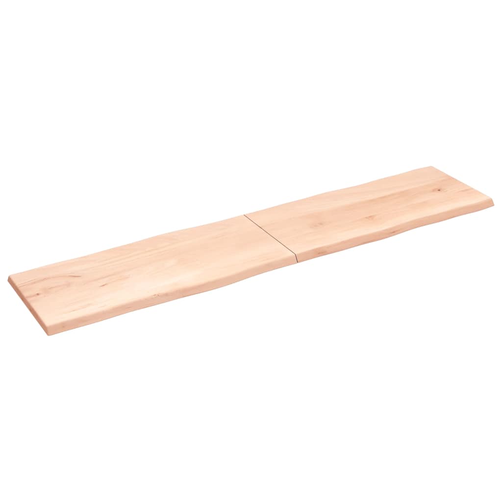 vidaXL Tafelblad natuurlijke rand 220x50x(2-4) cm massief eikenhout afbeelding