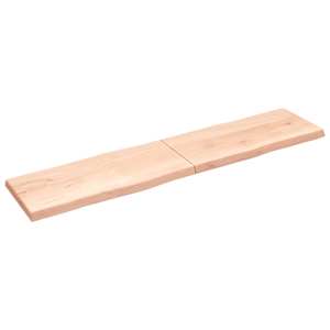 vidaXL Blat stołu, 220x50x(2-6)cm, surowy lity dąb naturalną krawędzią