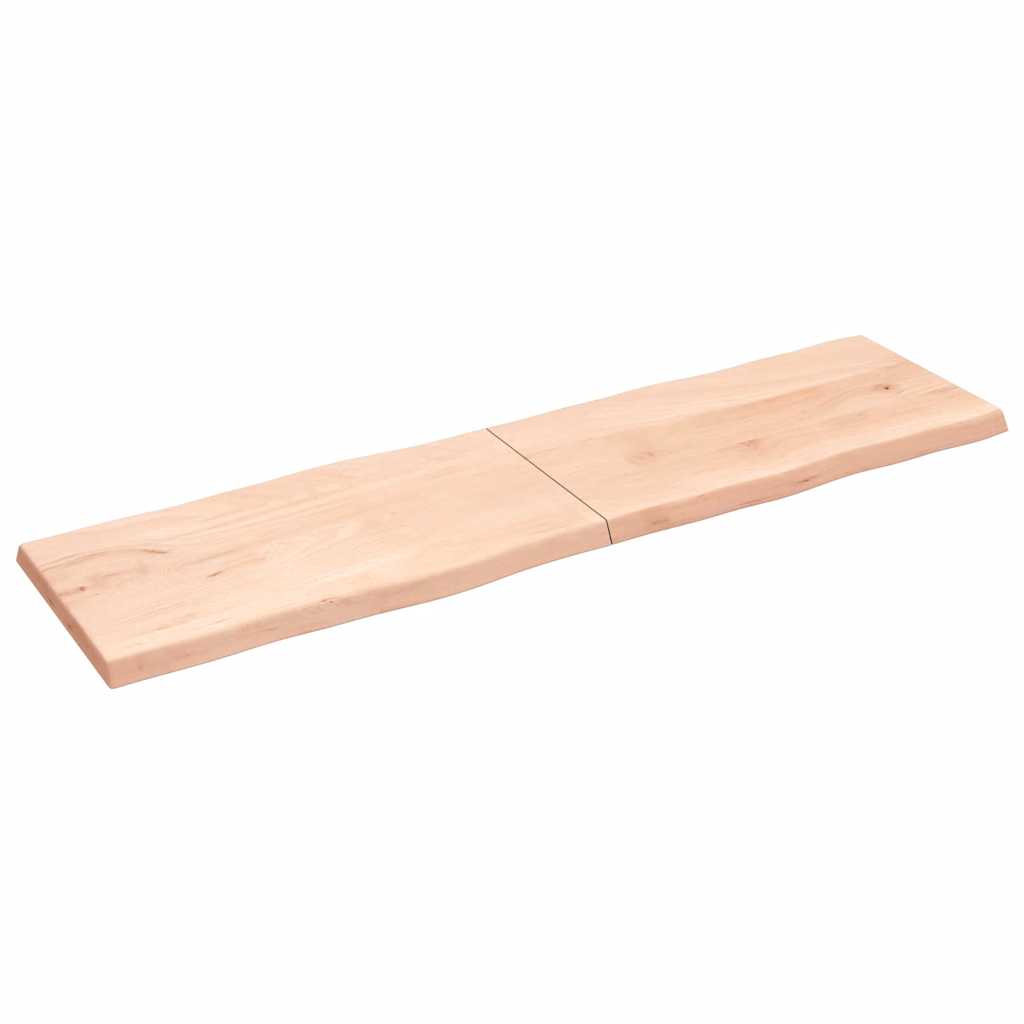 vidaXL Tafelblad natuurlijke rand 220x60x(2-6) cm massief eikenhout afbeelding