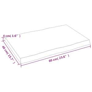 Stolní deska světle hnědá 60x40x(2-4)cm ošetřený dub živá hrana - obrázek 9