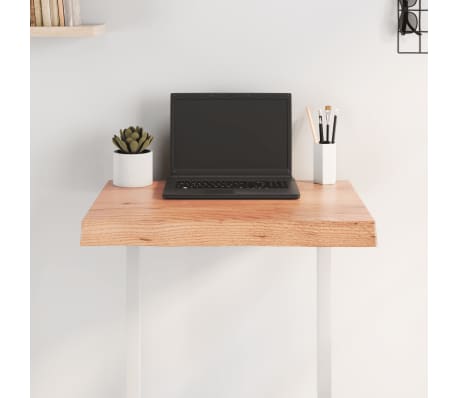 vidaXL Tafelblad natuurlijke rand 60x40x(2-6) cm eikenhout lichtbruin